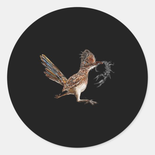 Funny Roadrunner Scorpion Road Runner Bird Hunter Runder Aufkleber (Vorderseite)
