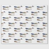 Funny Roadrunner Wüstenvogel Cartoon Illustration Geschenkpapier (Flach)