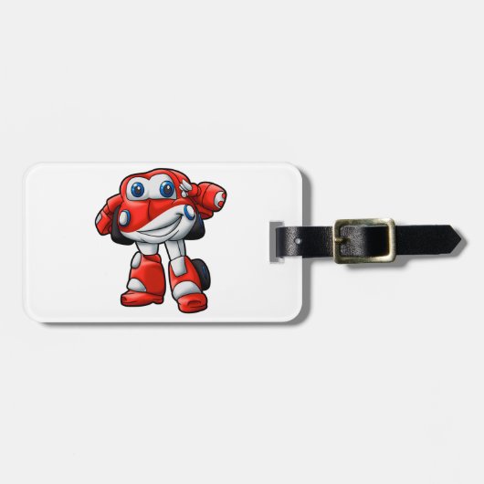 Funny Robot Car Cartoon | - Farbe wählen Gepäckanhänger (Vorderseite horizontal)