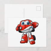 Funny Robot Car Cartoon | - Farbe wählen Postkarte (Vorne/Hinten)