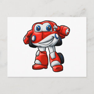 Funny Robot Car Cartoon   - Farbe wählen Postkarte