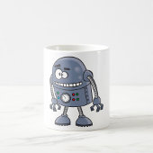 Funny Robot Character Niedlich Blue Retro Kaffeetasse