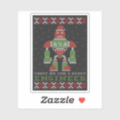Funny Robot Christmas Aufkleber (Blatt)