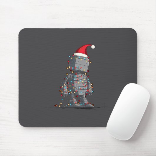 Funny Robot Christmas Graphics Lights Lover Long S Mousepad (Mit Mouse)