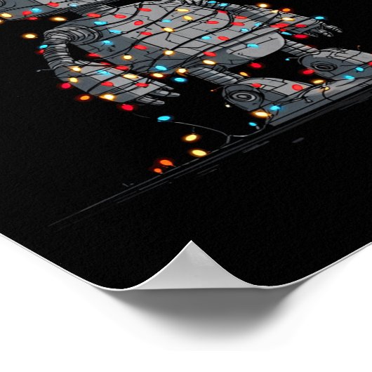 Funny Robot Christmas Graphics Lights Lover Long S Poster (Ecke)