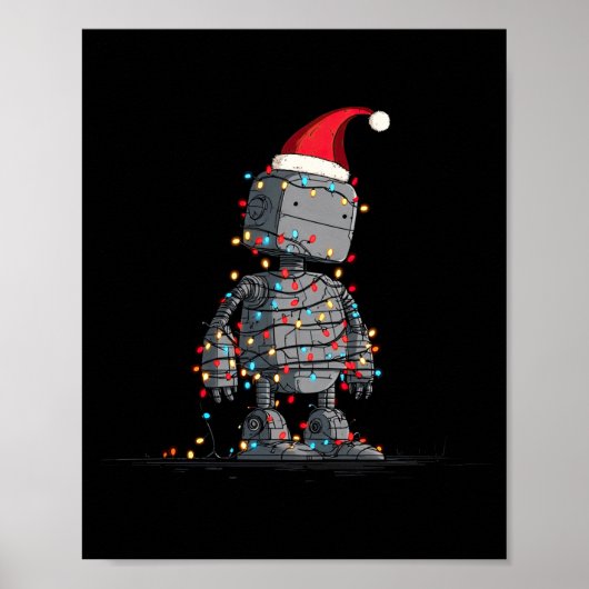 Funny Robot Christmas Graphics Lights Lover Long S Poster (Vorne)