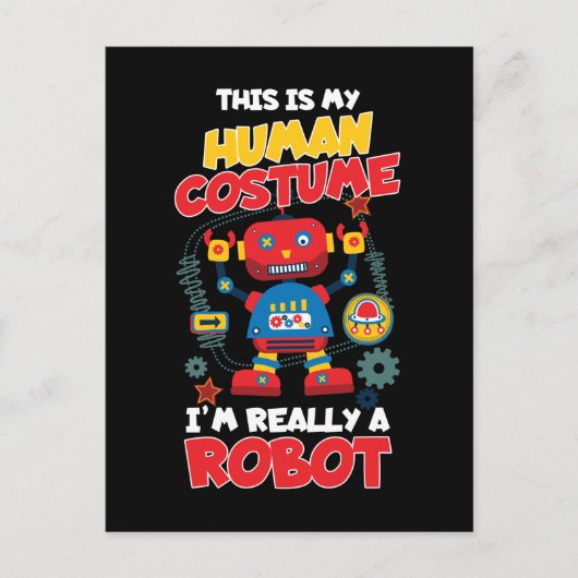 Funny Robot Costume Boys Girls Robots Postkarte (Vorderseite)