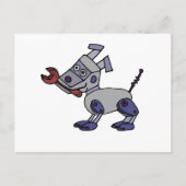 Funny Robot Dog with Wrench Postkarte (Vorderseite)