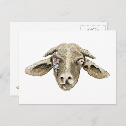 Funny Robot Goat Science Fiction Parody Spaß Postkarte (Vorne/Hinten)