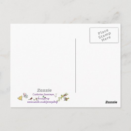 Funny Robot Goat Science Fiction Parody Spaß Postkarte (Rückseite)