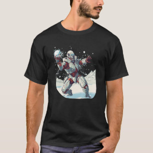 Funny Robot in Snowball-Kämpfen für AI Cyborg Fans T-Shirt