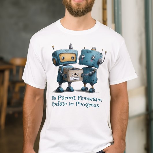 Funny Robot Parents Baby Ankunft Shirt