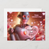 Funny Robot Valentinstag Postkarte (Vorne/Hinten)