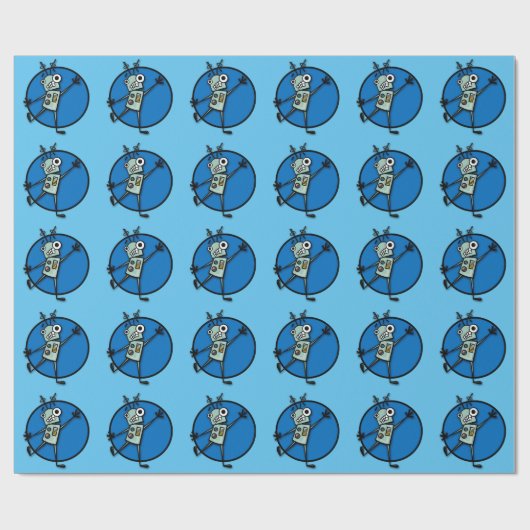 FUNNY ROBOT WRAPPER PAPIER GESCHENKPAPIER (Flach)