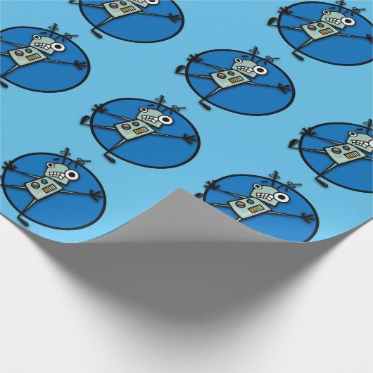 FUNNY ROBOT WRAPPER PAPIER GESCHENKPAPIER (Ecke)