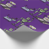 Funny Roboter Cartoon Illustration Geschenkpapier (Ecke)