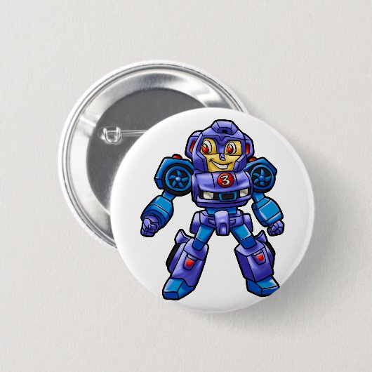 Funny Roboter Cartoon | Robot Car |Farbe wählen Button (Vorne & Hinten)