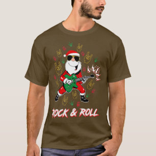 Funny Rock and Roll Santa Phantastisch Coole Weihn T-Shirt