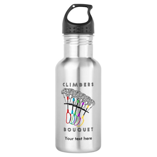 Funny Rock Climbing Bouquet Trinkflasche (Vorderseite)