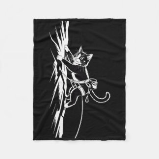 Funny Rock Climbing Cat Lover Indoor Adventure Hum Fleecedecke