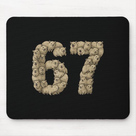 Funny Rock Hyrax Awawa 6 7 Meme Six Seven Love Mousepad (Vorne)