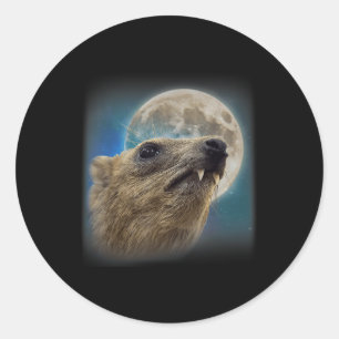 Funny Rock Hyrax mit Meme Runder Aufkleber