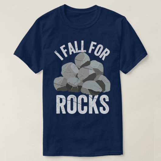 Funny Rock Junting Geologin I Fall For Rocks3 T-Shirt (Design vorne)