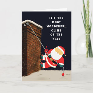 Funny Rock Klettern Weihnachtskarte Feiertagskarte