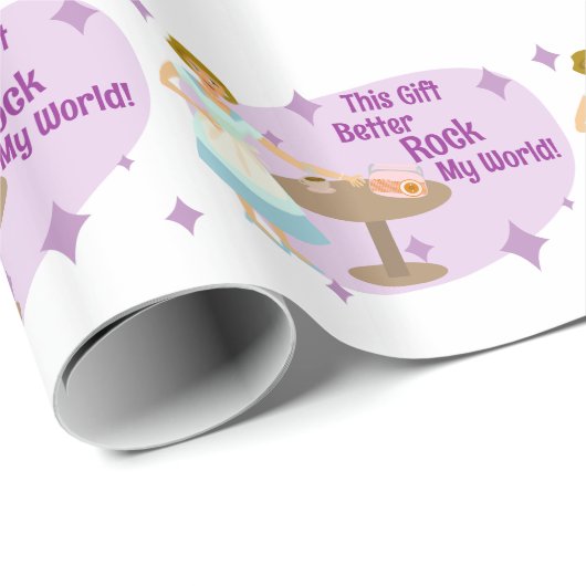 Funny Rock My World Geschenkpapier (Rolleneckpunkt)