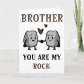 Funny Rock Pun Joke Spaß Brother Happy Birthday Dankeskarte (Vorderseite)