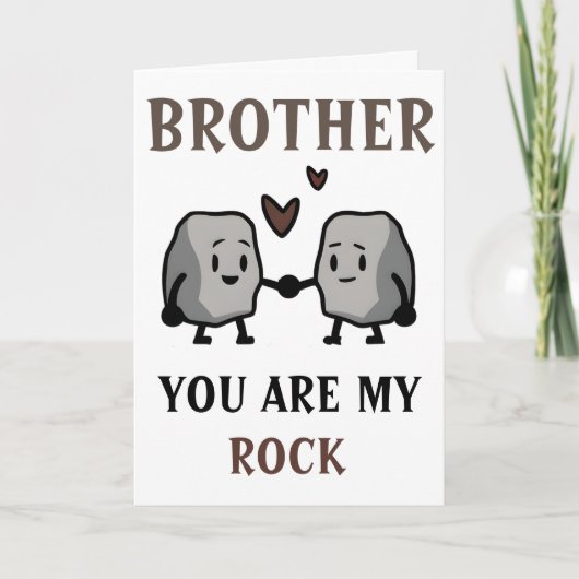 Funny Rock Pun Joke Spaß Brother Happy Birthday Dankeskarte (Vorderseite)