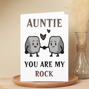 Funny Rock Pun Joke Spaß Tante Happy Birthday Dankeskarte