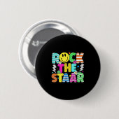 Funny Rock The Staar Testing Day Teacher Kids Moti Button (Vorne & Hinten)