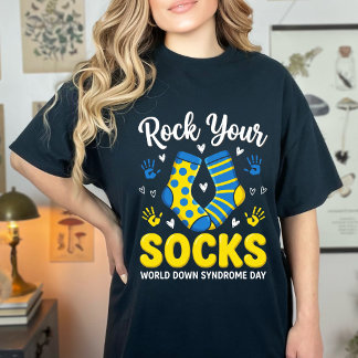 Funny Rock Your Socks 3/21 Down Syndrome Awareness T-Shirt