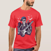 Funny Rocker Skeleton Cap Skater Cool Halloween Pu T-Shirt (Vorderseite)