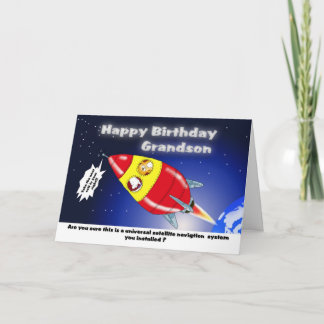 Funny Rocket Birthday Oma Karte