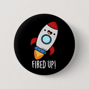 Funny Rocket Puff Dark BG Button