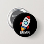 Funny Rocket Puff Dark BG Button (Vorne & Hinten)