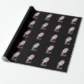 Funny Rocket Puff Dark BG Geschenkpapier (Ungerollt)