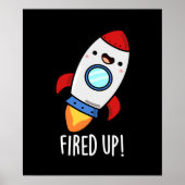 Funny Rocket Puff Dark BG Poster (Vorne)
