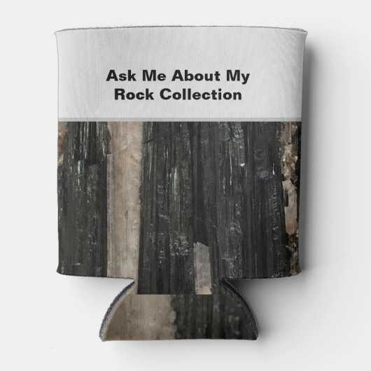 Funny Rockhound Schwarz-weiß Striping Rock Scienti Dosenkühler (Vorderseite)