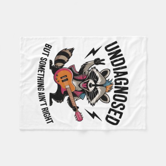 Funny Rocking Racoon  Fleecedecke (Vorderseite (Horizontal))