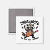 Funny Rocking Racoon  Magnet (Vorderseite/Rückseite)