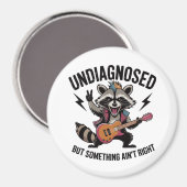 Funny Rocking Racoon Magnet (Vorderseite/Rückseite)
