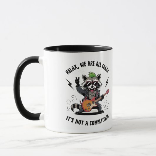 Funny Rocking Racoon Tasse (Links)