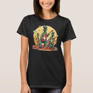 Funny Rock'n Roll Dinosaurier für T Rex und Gitarr T-Shirt