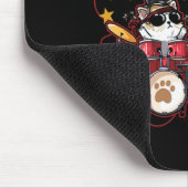 Funny Rock'n'Roll Forever Cool Drummer Cat Mousepad (Ecke)