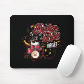 Funny Rock'n'Roll Forever Cool Drummer Cat Mousepad (Mit Mouse)