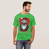 Funny Rock'n'Roll Punk Santa Claus Rocker Christma T-Shirt (Vorne ganz)