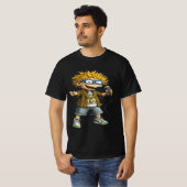 Funny Rockstar Cartoon Character Graphic T-Shirt  (Vorne ganz)